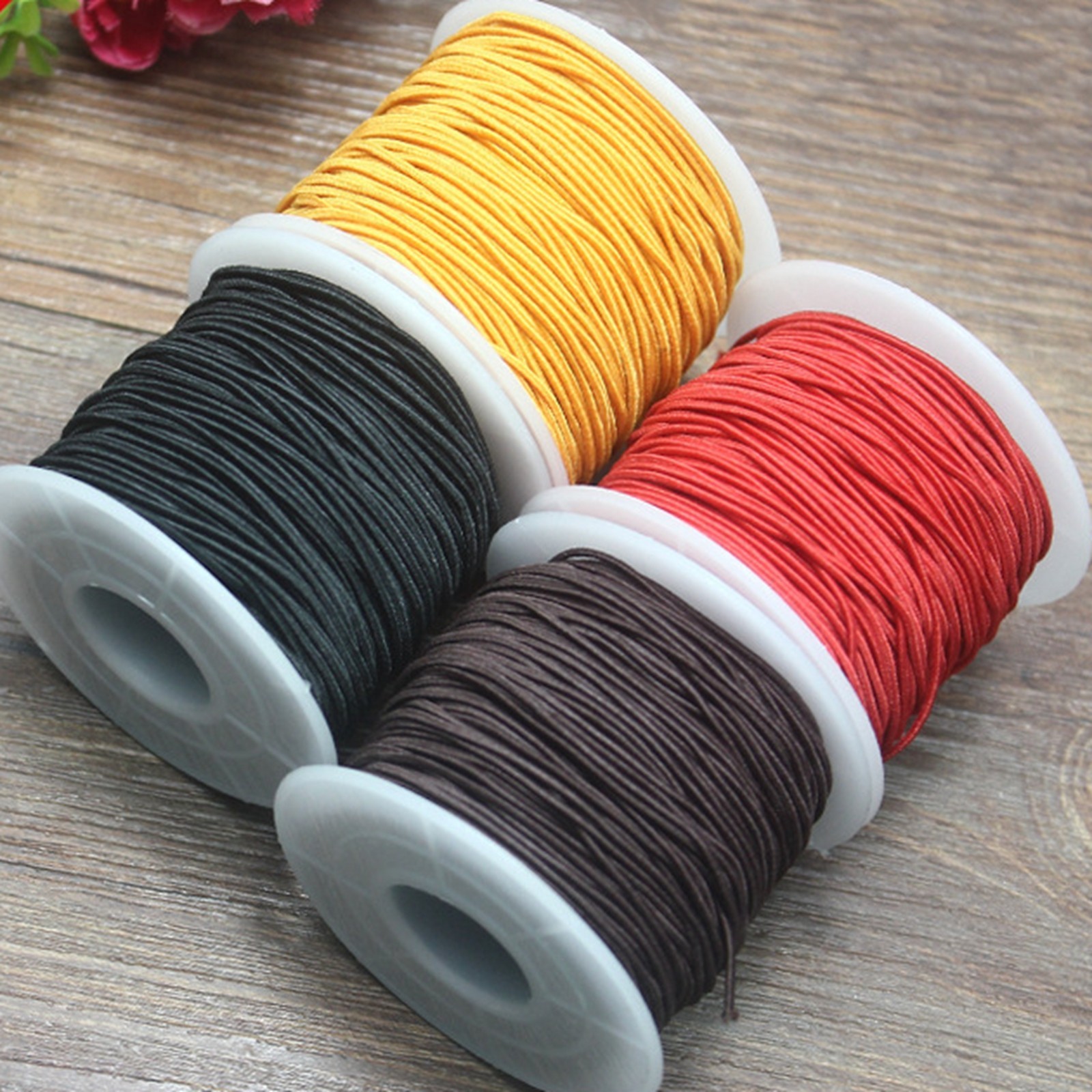 50 Meter Elastic Stretch Round Beading Cord 1.5mm Braided String Macrame Rattail