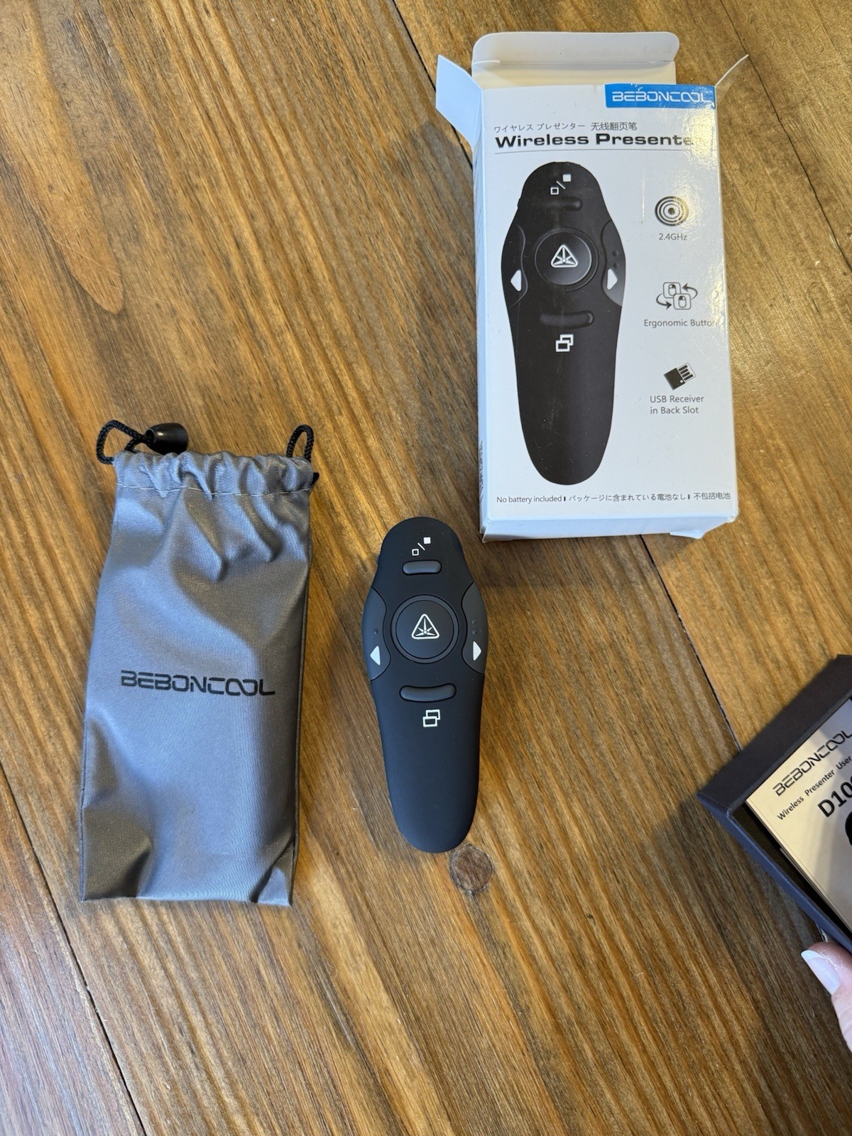 Beboncool Wireless Presenter Black Laser Pointer Clicker