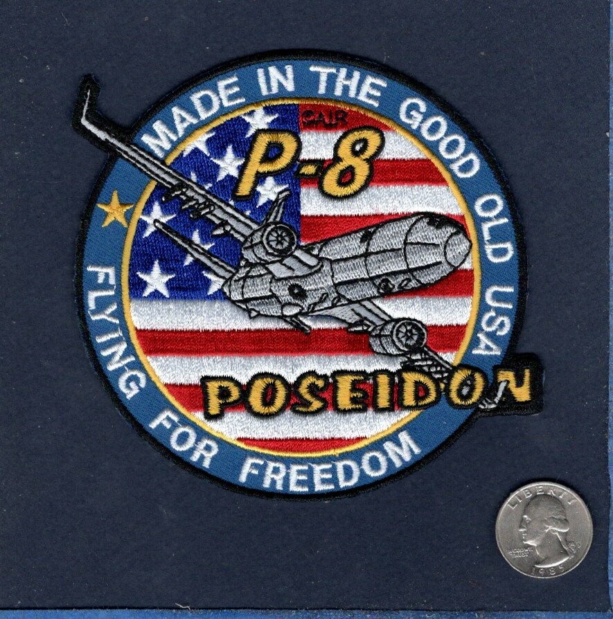 P-8 POSEIDON US NAVY Boeing VP Patrol Antisubmarine Squadron Aircraft Patch