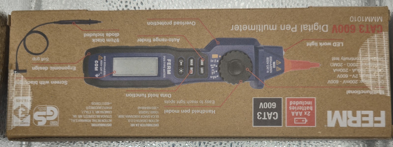 Ferm Cat 3 600v Pen Type Multimeter
