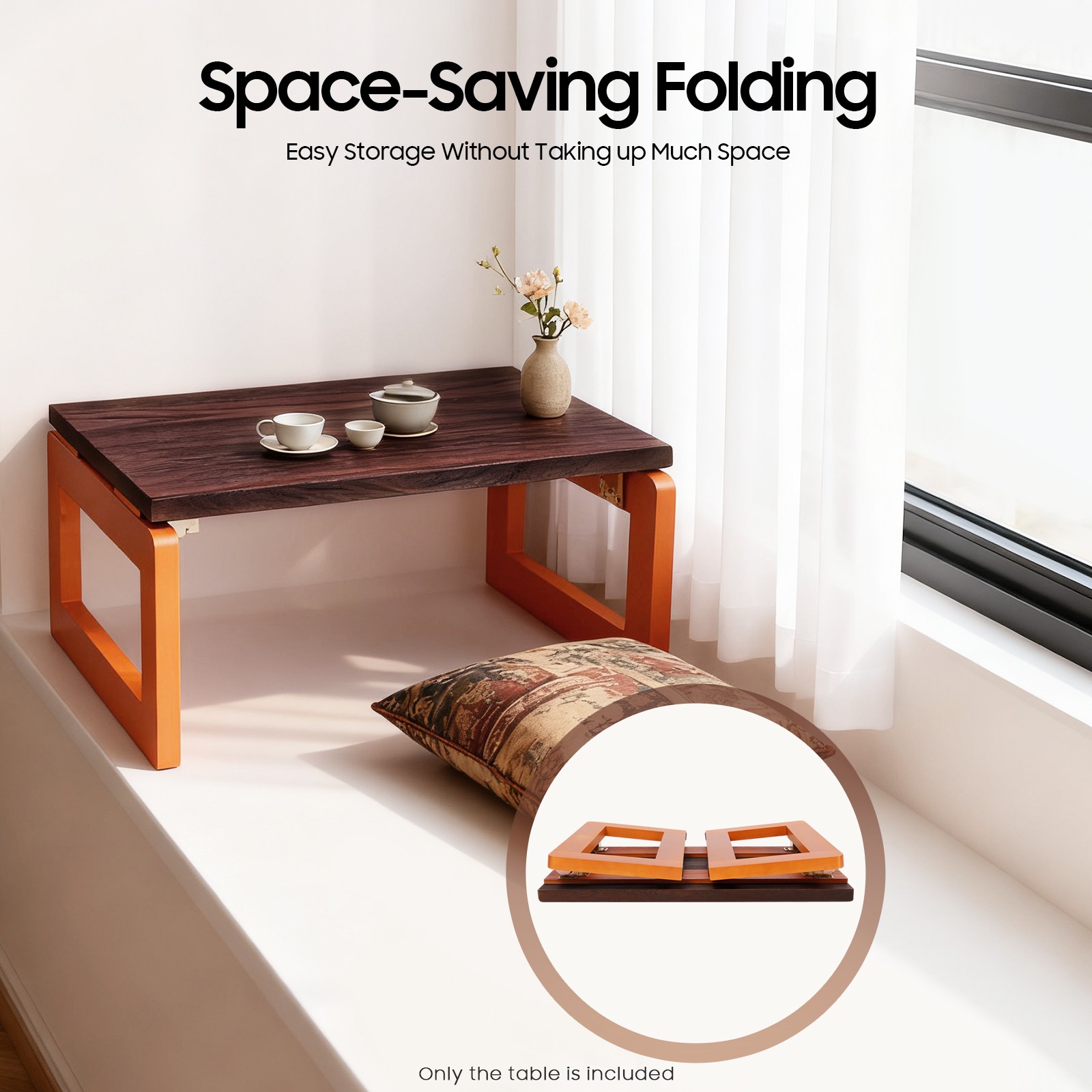 Folding Coffee Table Foldable Wooden Low Coffee Table Small Coffee Tea Table