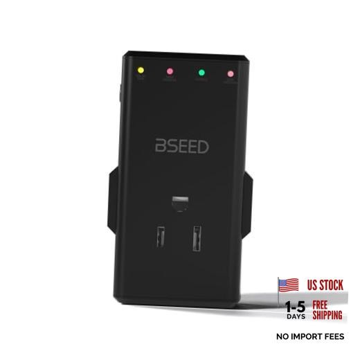 4-Outlet Surge Protector with 350° Rotatable Plug - Voltage 1 Pack Black