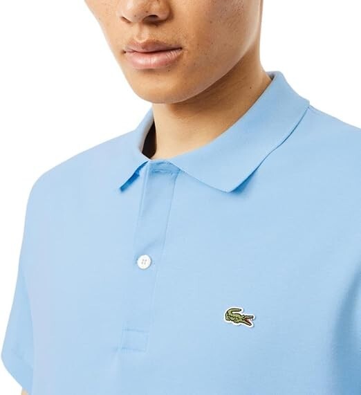 Lacoste Mens Short Sleeve Pima Jersey Interlock Regular Fit Polo, Overlook Blue