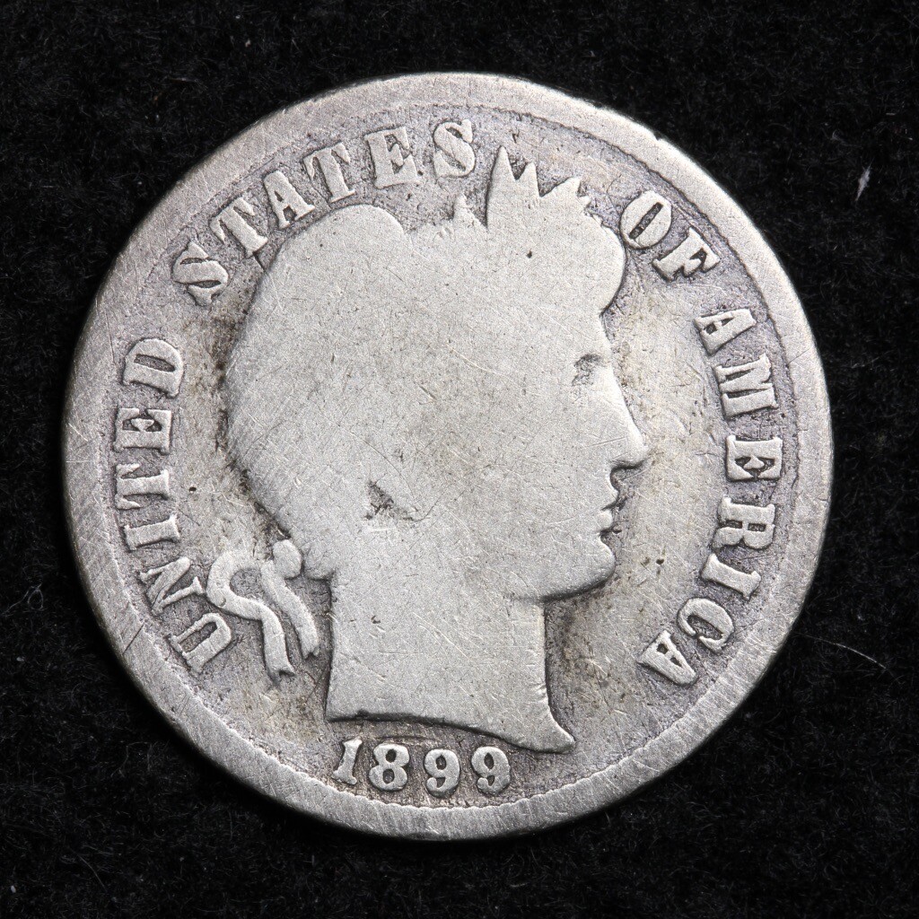 1899-S Silver Barber Dime GOOD FREE SHIPPING