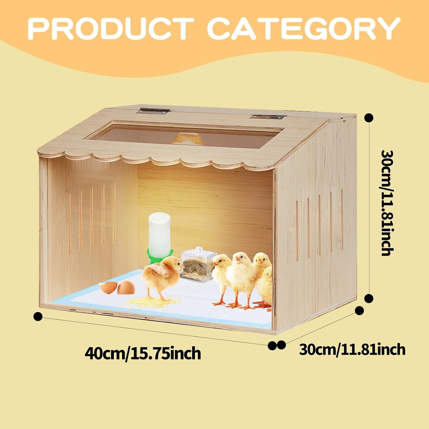 Chick Brooder Box for Chicks, Quail Brooder Box Kit with Heater Feeder and Wa...