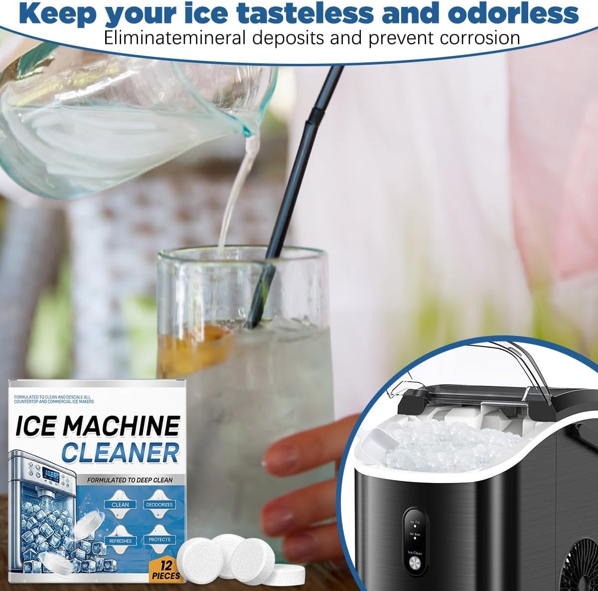 24 Deep Cleaning Tablets for Ice Machines - Compatible & Time-Saving Solution