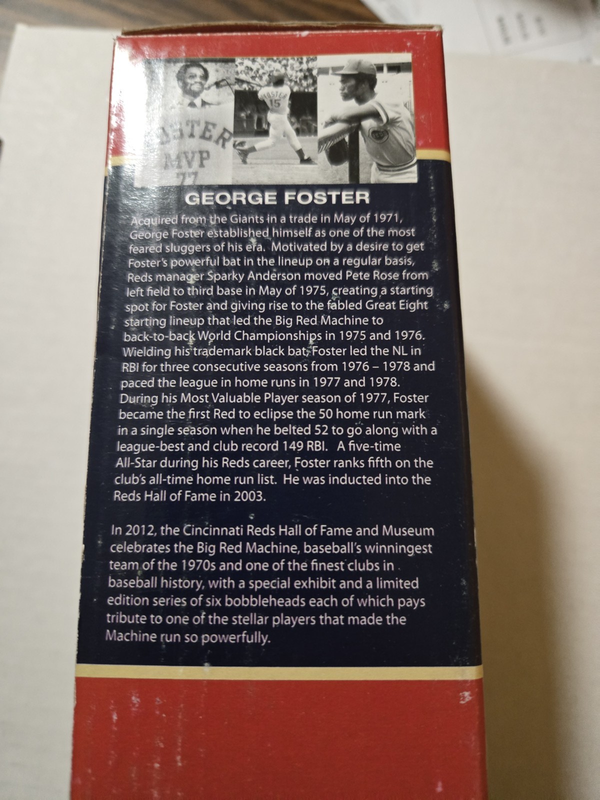 George Foster Autographed 2012 Bobblehead Jsa Cert W/game Ticket