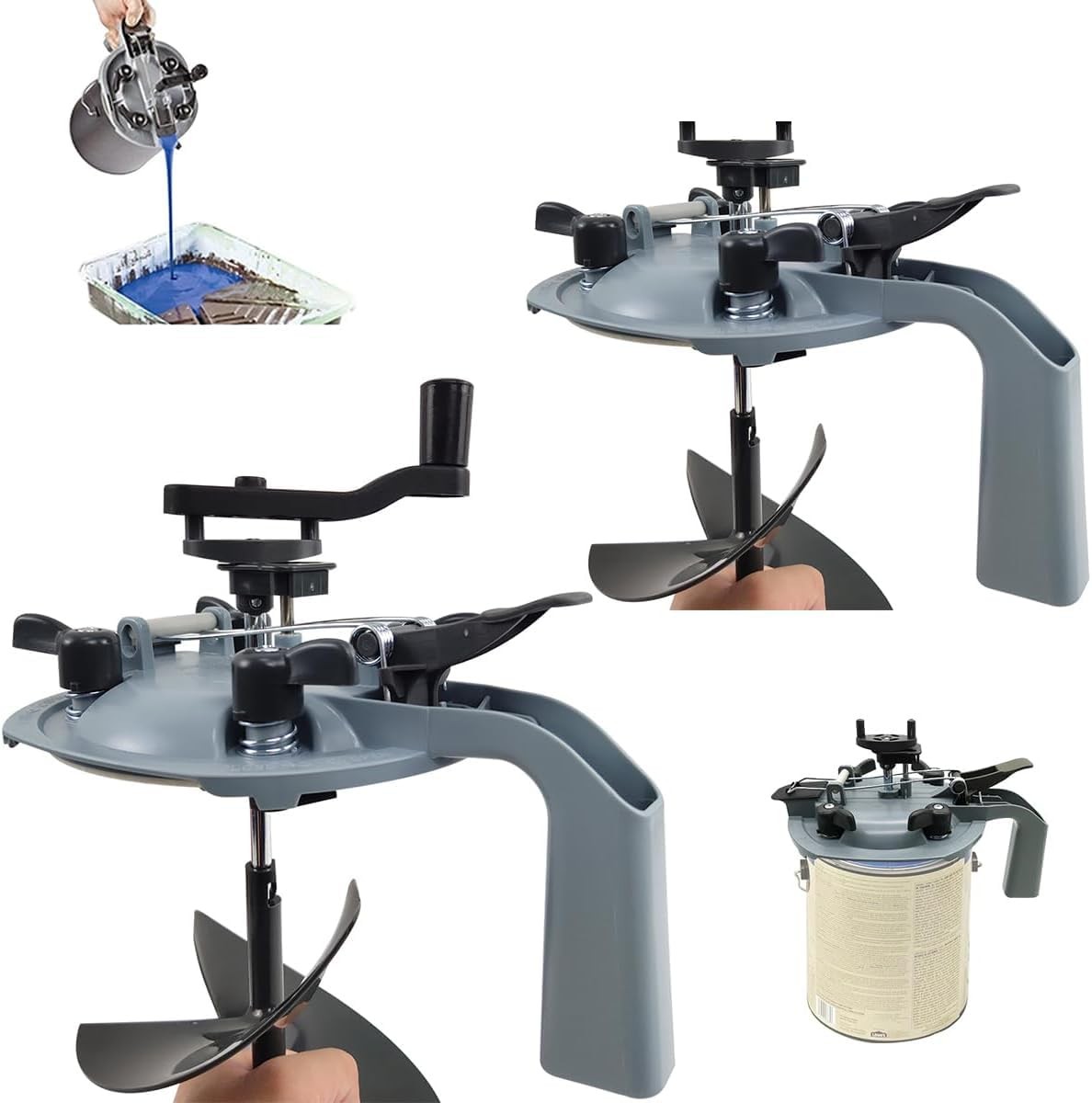 2 PCS Paint Mixing Lid Kit, 4L/1 Gallon Paint Can Mixer with Drip-Free Pouring..