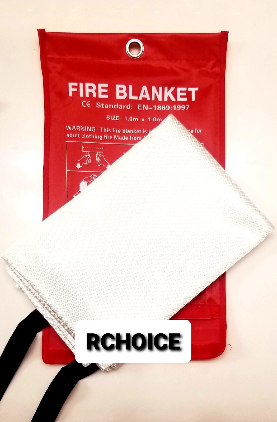1Fire Blanket for Home 1.0m X 1.0m , Fire Suppression Blanket, Emergency Use