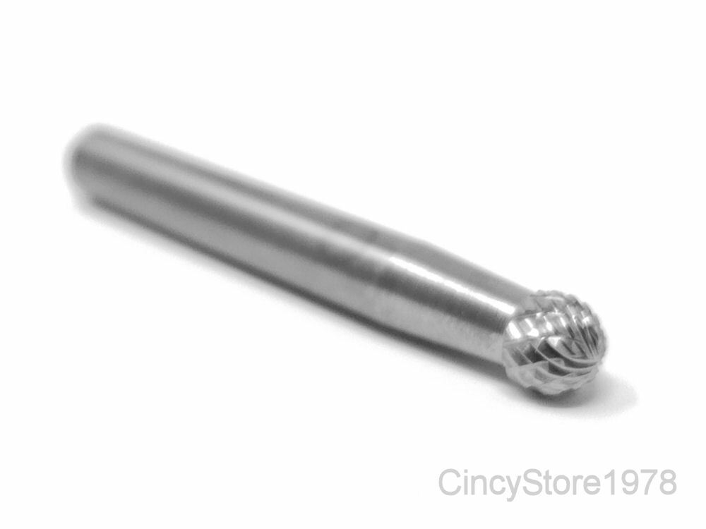 SD1D Ball Shape Tungsten Carbide Burr Bur Cutting Tool Die Grinder Bit 1/4" NEW