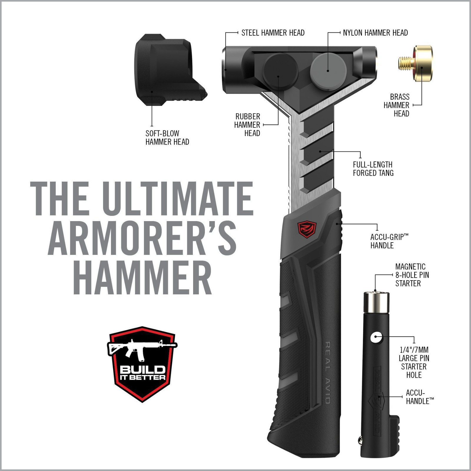 Real Avid Armorers Master Hammer Professional Grade Build Wrench Tool - AVARMHAM