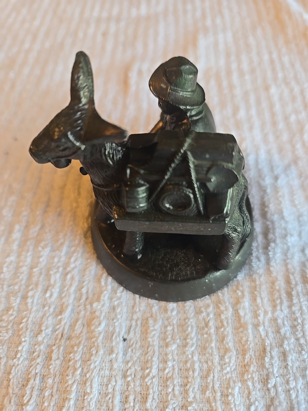 Vintage Figure Miner Panning With Pack Mule.