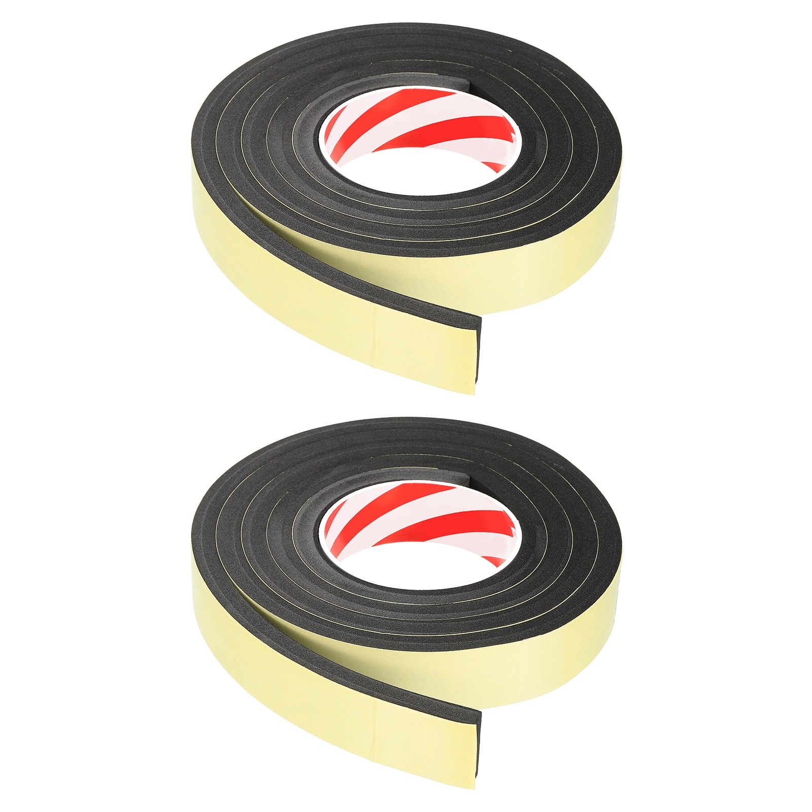 2pcs Foam Insulation Tape 1-3/16" W x 3/8" t x 6.5ft Door Seal Strip Black