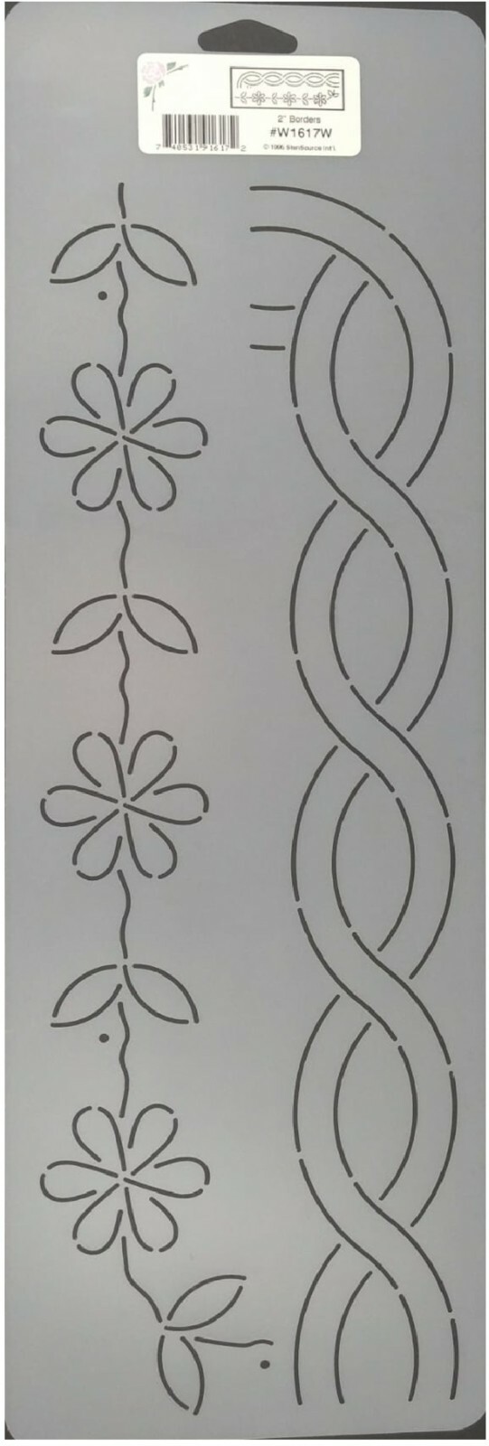 Quilting Stencil Floral Leaf & Rope Border 2" Quilt Pattern Quilters Template