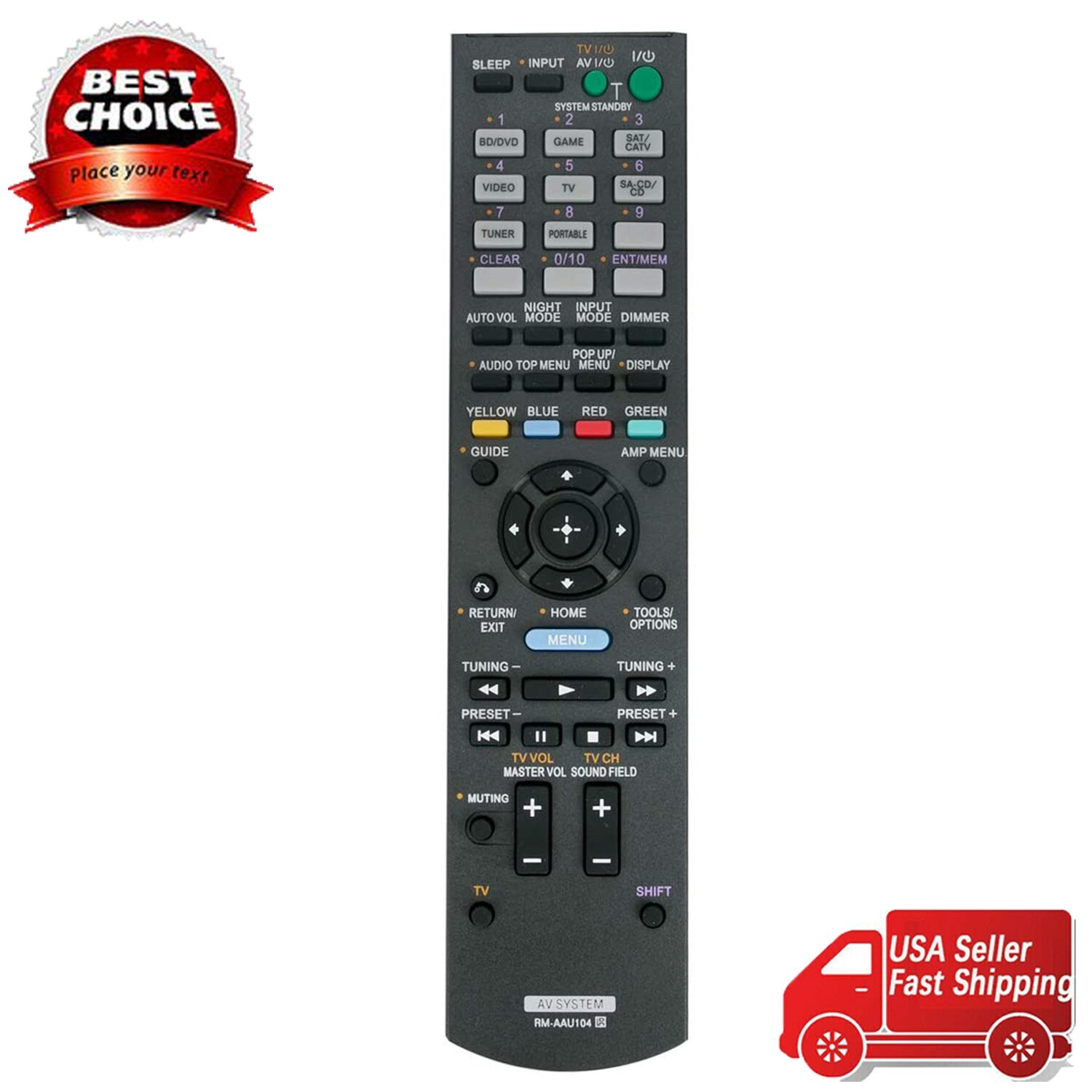 RM-AAU104 Replace Remote Control fit for Sony AV Receiver STR-DH520 RM-AAU116