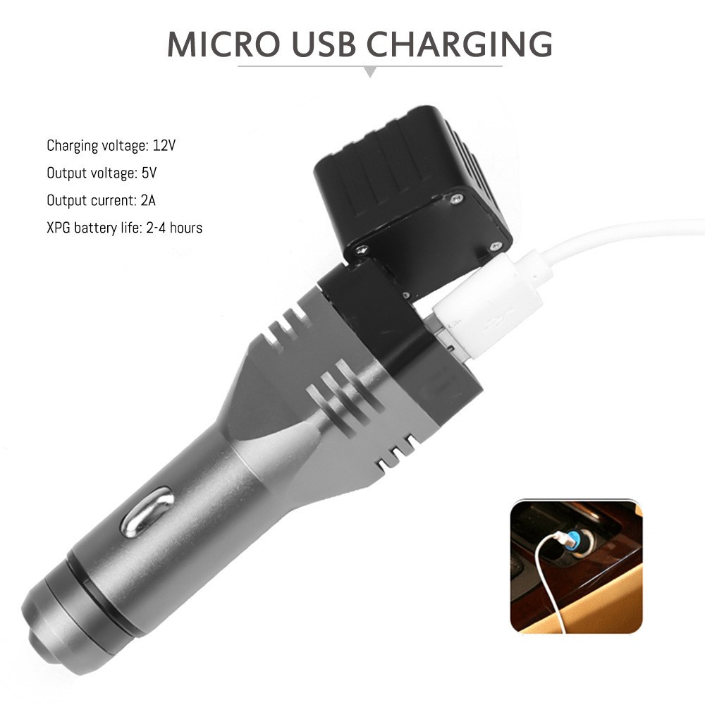 12V XPG LED Car Cigarette Lighter Flashlight Rechargeable Mini Torch Light