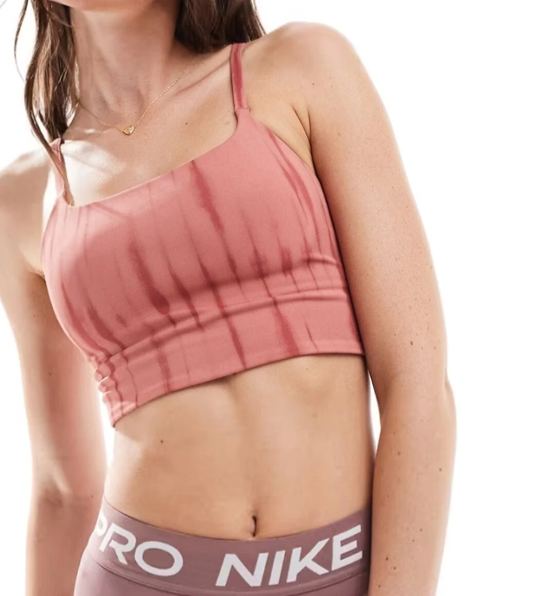 Nike Women's One LIght Support Lightly Lined Longline Printed Sports Bra Size S