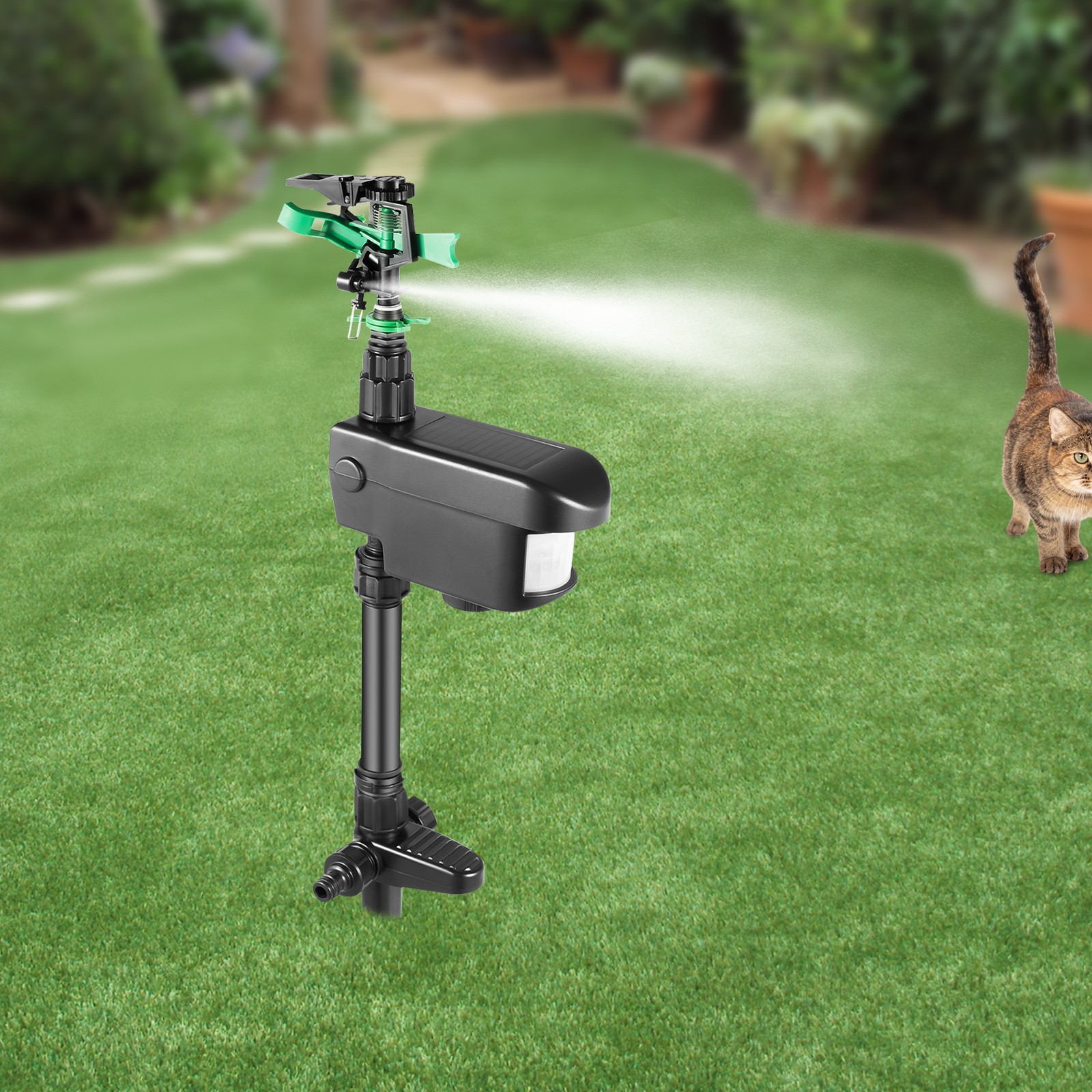 Automatic Motion Sensor Animal Drive Repellent Deterrent Sprinkler Water Sprayer