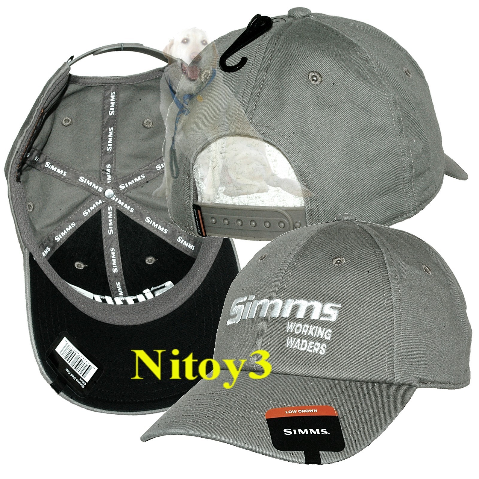 Simms Working Dad Cotton Canvas Baseball Cap-Hat Men One Size Adjustable Gray