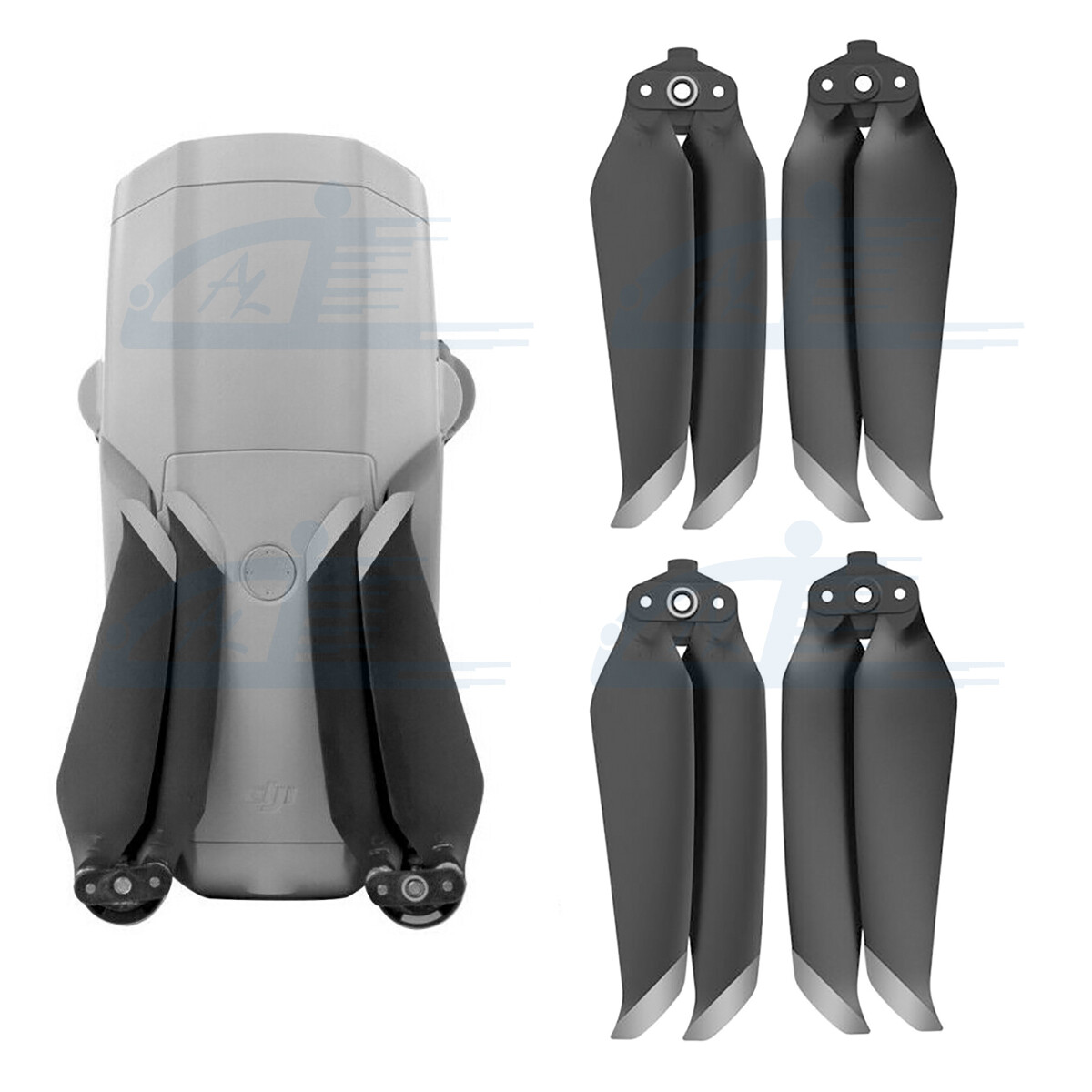 4pcs 7238F Propellers Low-Noise Quick Release Props Silver for DJI Mavic Air 2