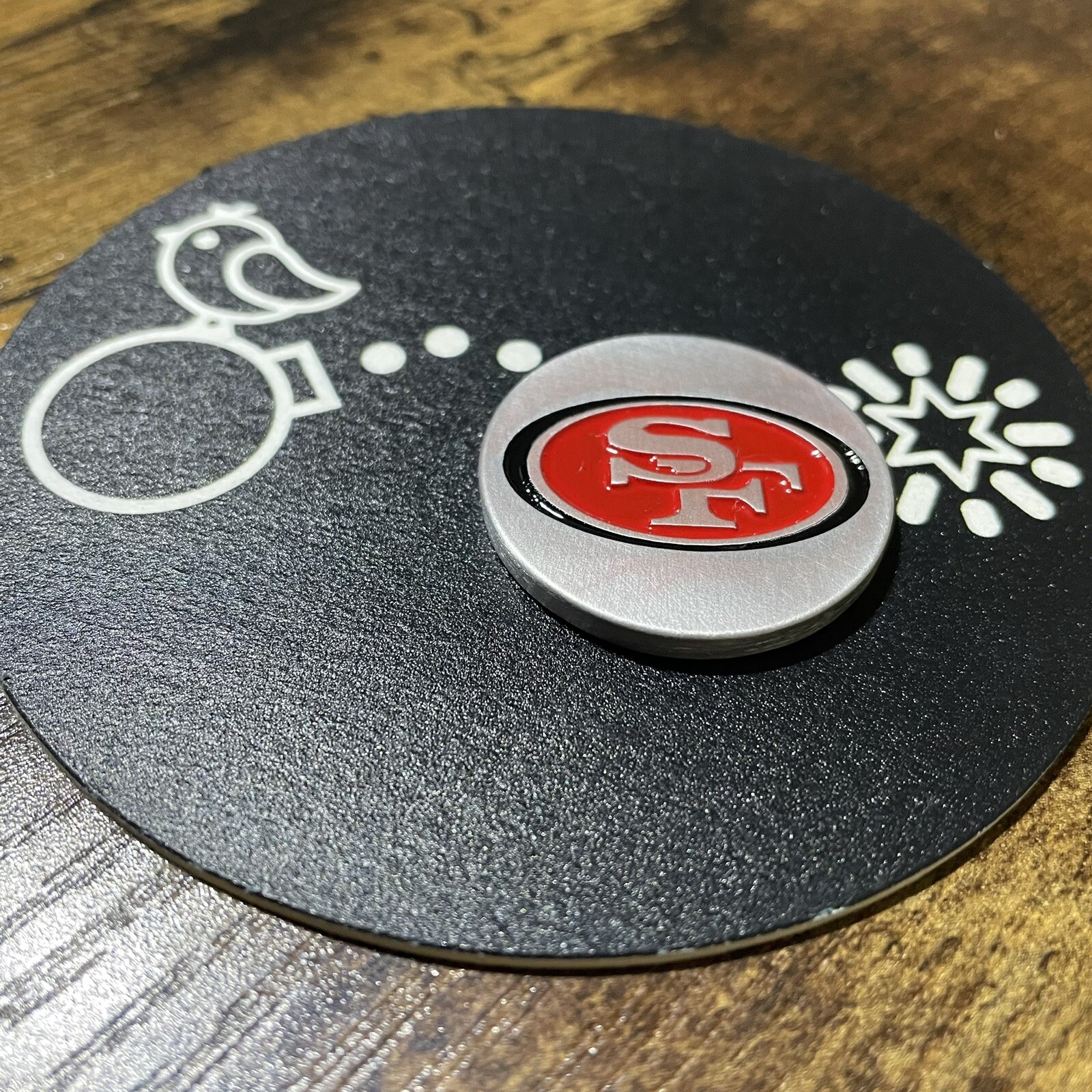 SAN FRANCISCO 49ERS!  1.25” Laser Engraved Aluminum Golf Ball Marker!