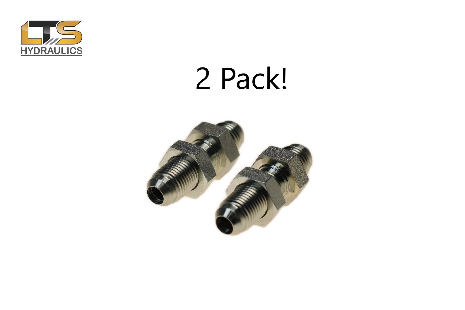 JIC Bulkhead #6 Male JIC 2700-06-06 w/Nut 3/8" Male JIC x 3/8" Male JIC TWO PACK