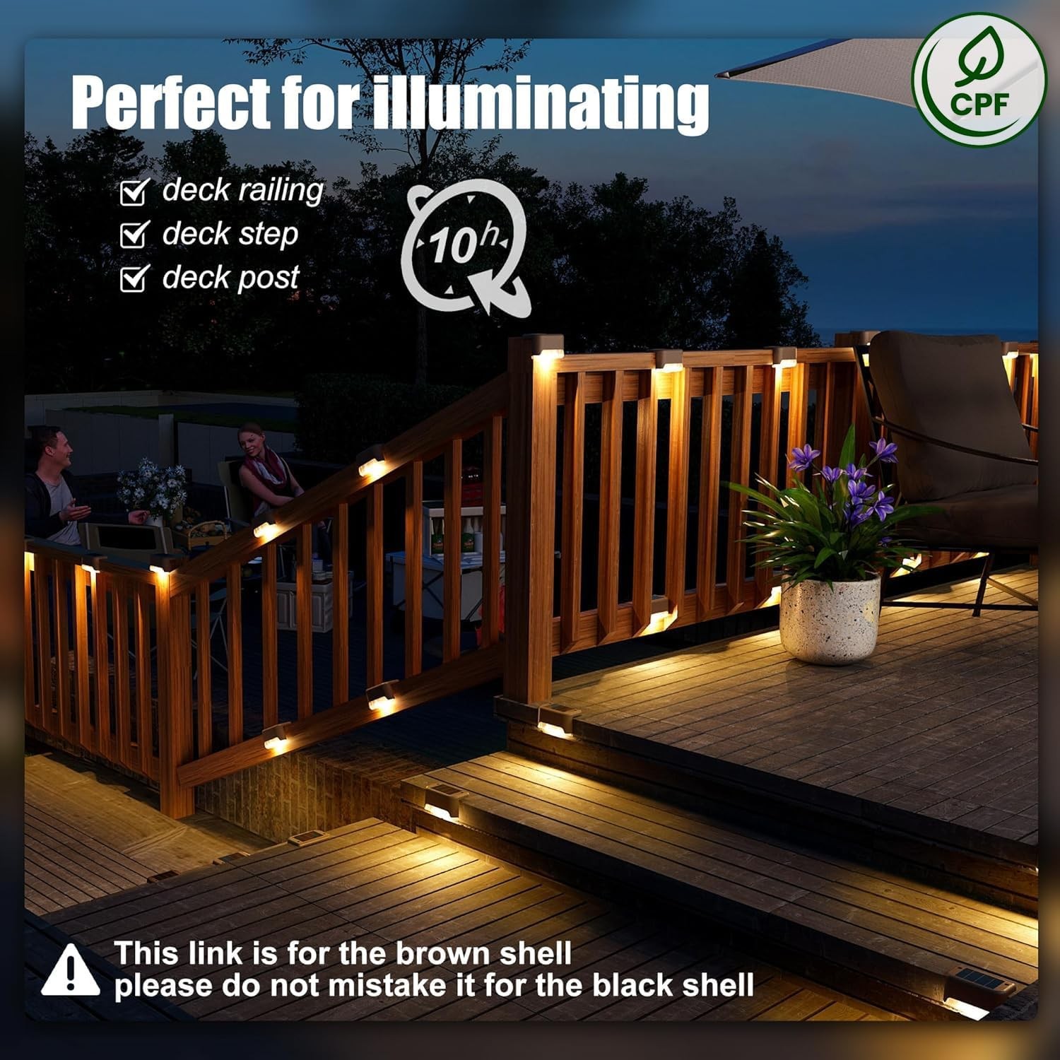 SOLPEX Solar Deck Lights Outdoor 16 Pack, Step 16, Warm White