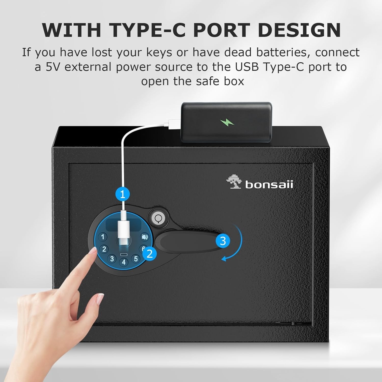 Safe, 0.6 Cubic Safe Box with Electronic Keypad, Removable Shelf, for Valuabl...