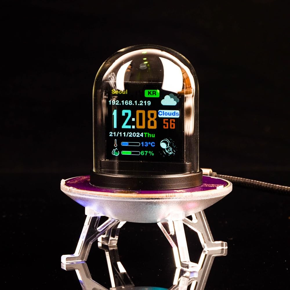WiFi Nixie Tube Digital Alarm Clock with IPS Screen and RGB Lighting
