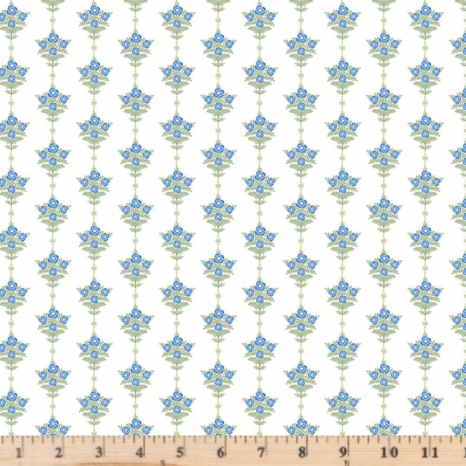 New Traditional Nadine Cobalt PWLA007 Floral 100%Cotton By Half Yard Cont Cuts