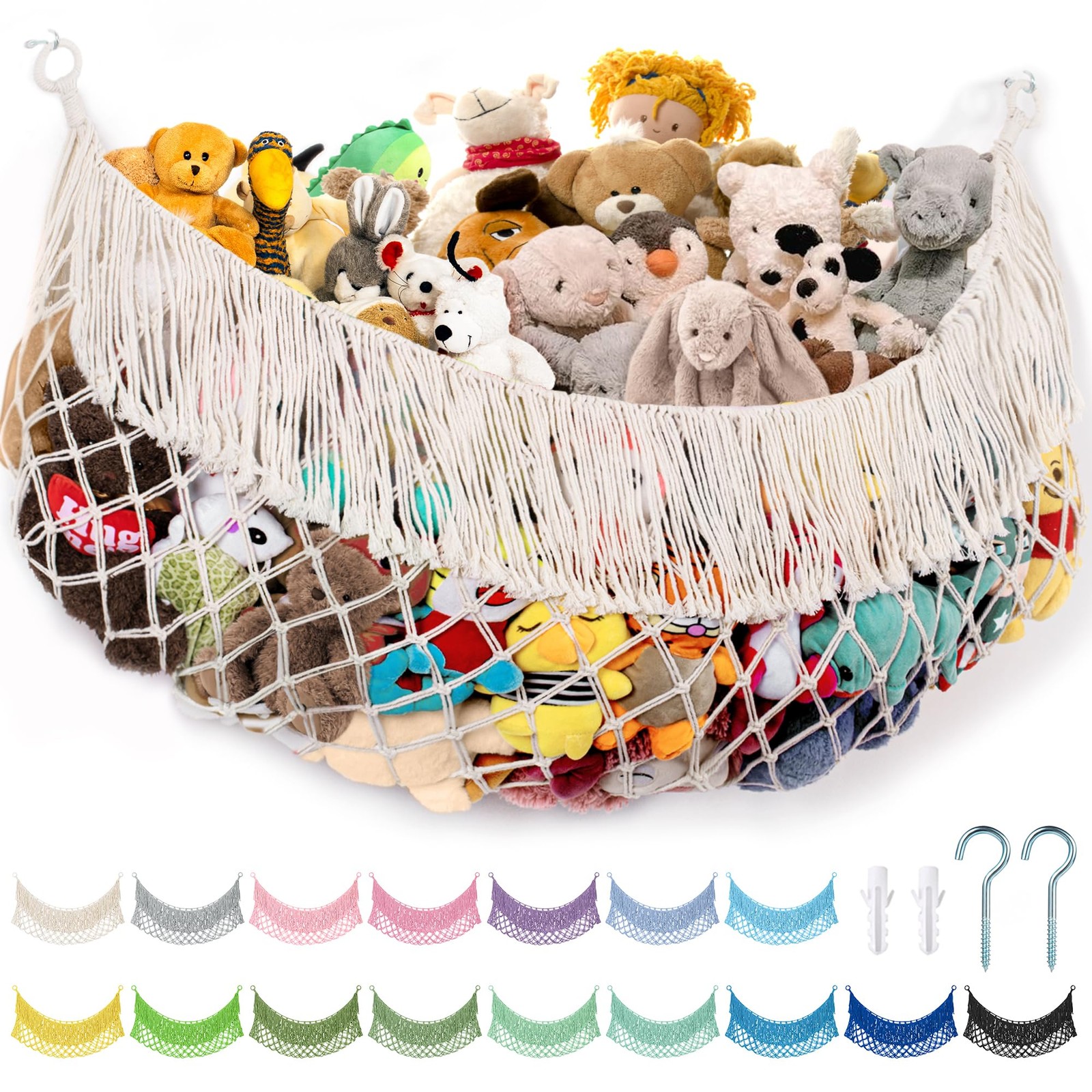 Stuffed Animal Hammock - Extra Large 56'' Long, Stuffed Animal Storage, stuff...
