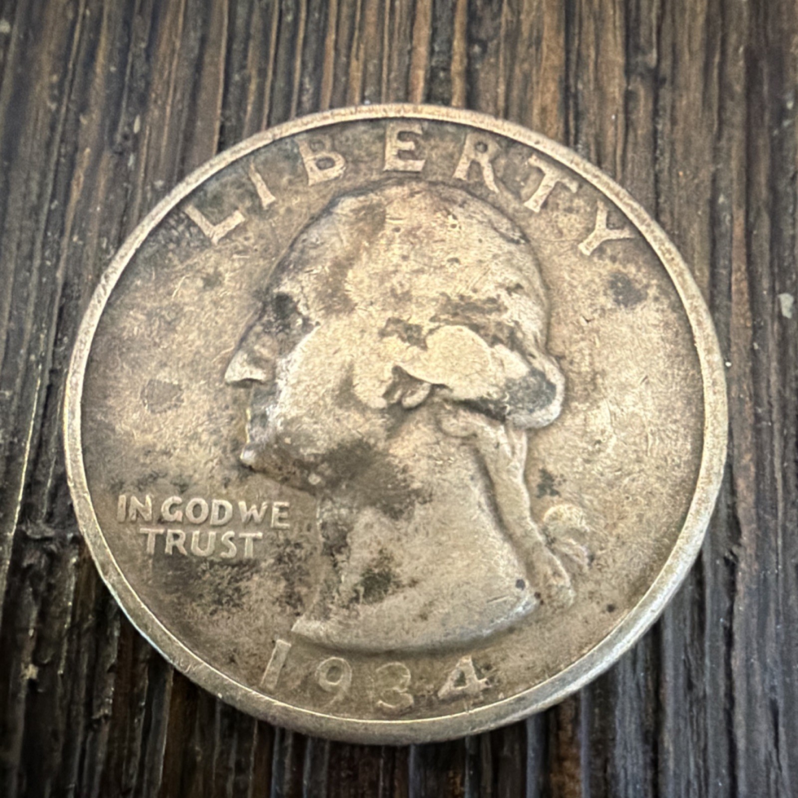 1934-P RARE double die obverse Washington Quarter Silver Circulated US Coin 25C