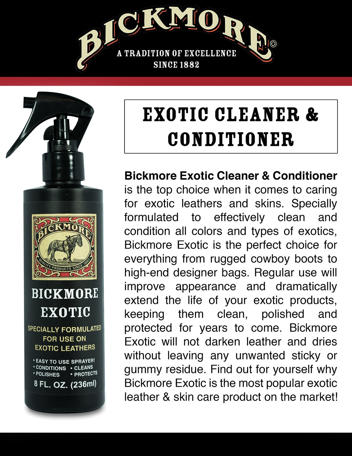 Bickmore Exotic 8Oz (2-Pack) - Specially Formulated Leather Spray Used