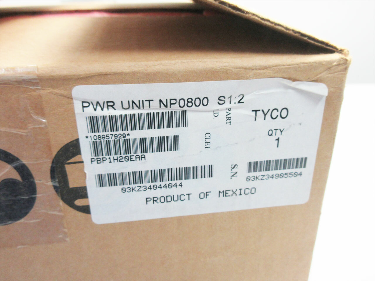 TYCO NP0800 DC POWER SUPPLY - BROKEN PLASTIC HANDLE