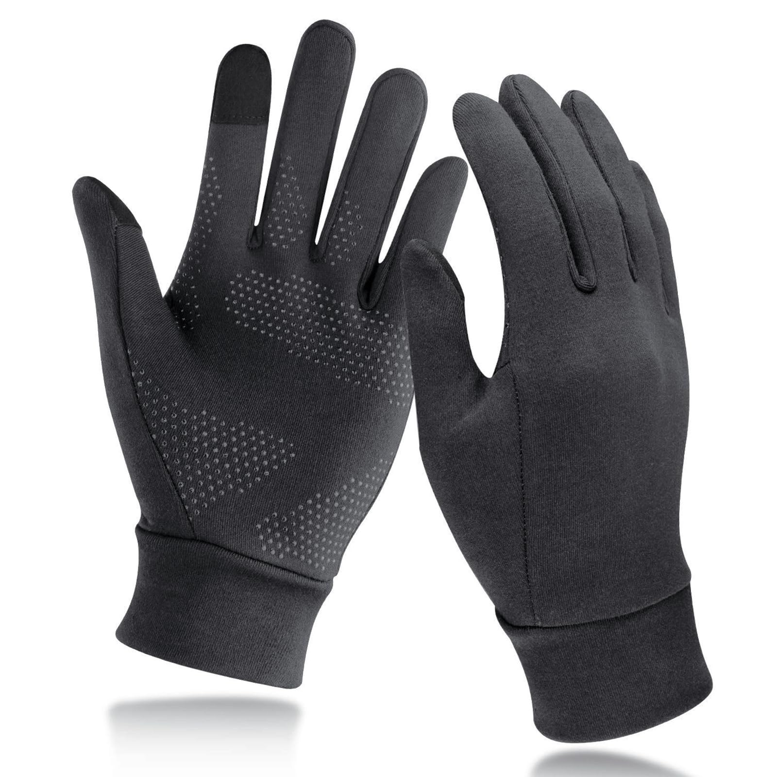 Lightweight Running Gloves, Touch Screen Anti-Slip Warm Gloves Liners for Cyc...
