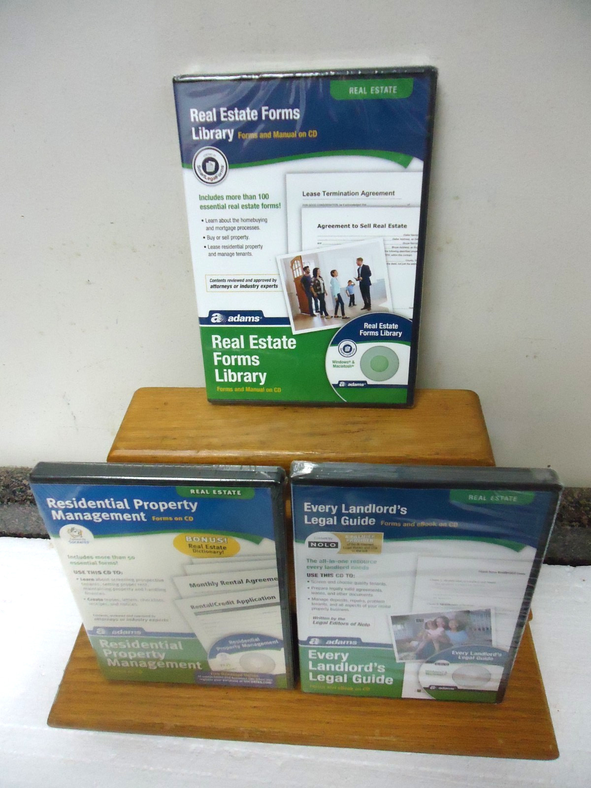 3 NEW! Adams  Real Estate - Landlord  - Property Mgmt Forms on CD ROM's! F/S!