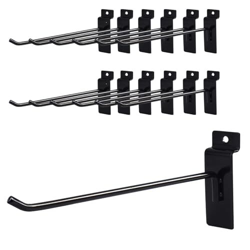 7RiversART 12 Pc Slatwall Hooks 4 Inch Slatwall Accessories 4'' 4'' 12 Pcs