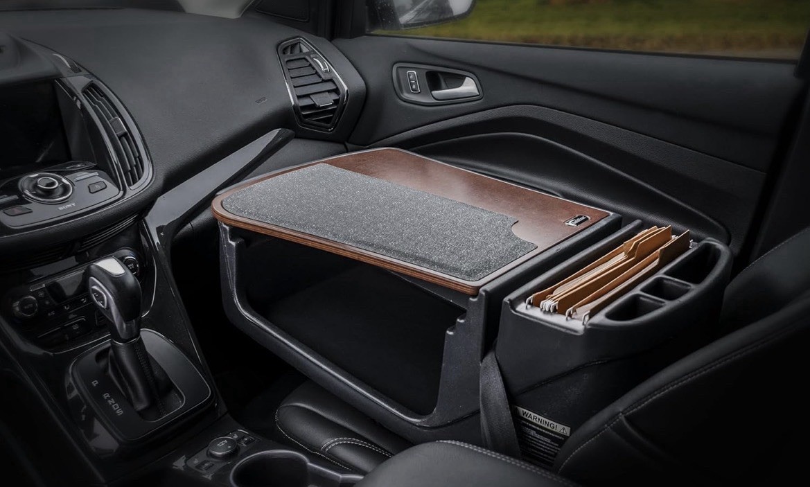 Car Desk Mahogany AutoExec Vehicle Workstation Efficiency GripMaster