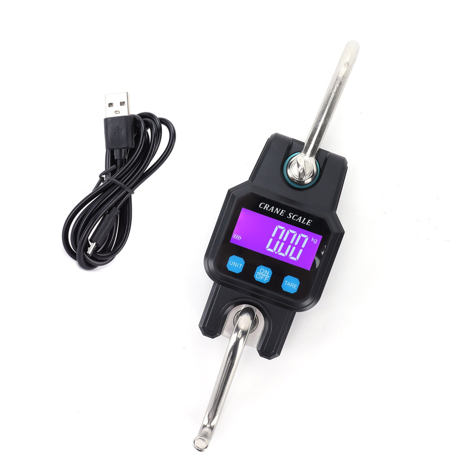(Black)WH-C06 Rechargeable Digital Hanging Scale Mini Crane Scale Electronic US