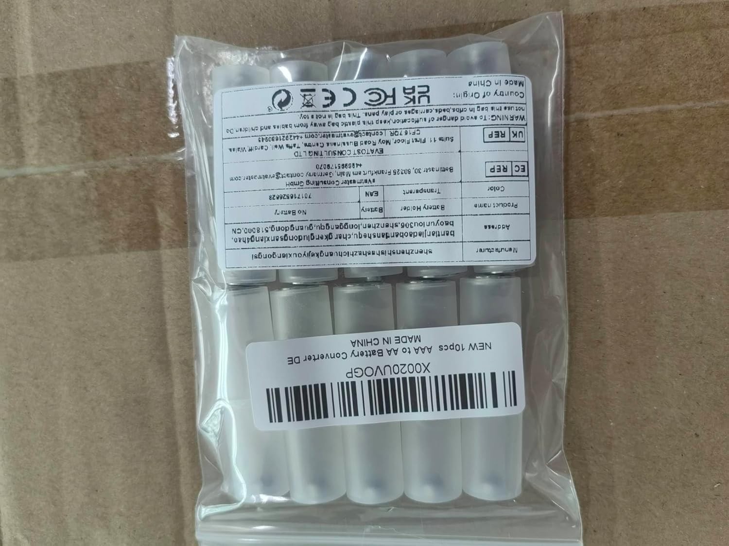 10pcs AAA to AA Converter Battery Adapter