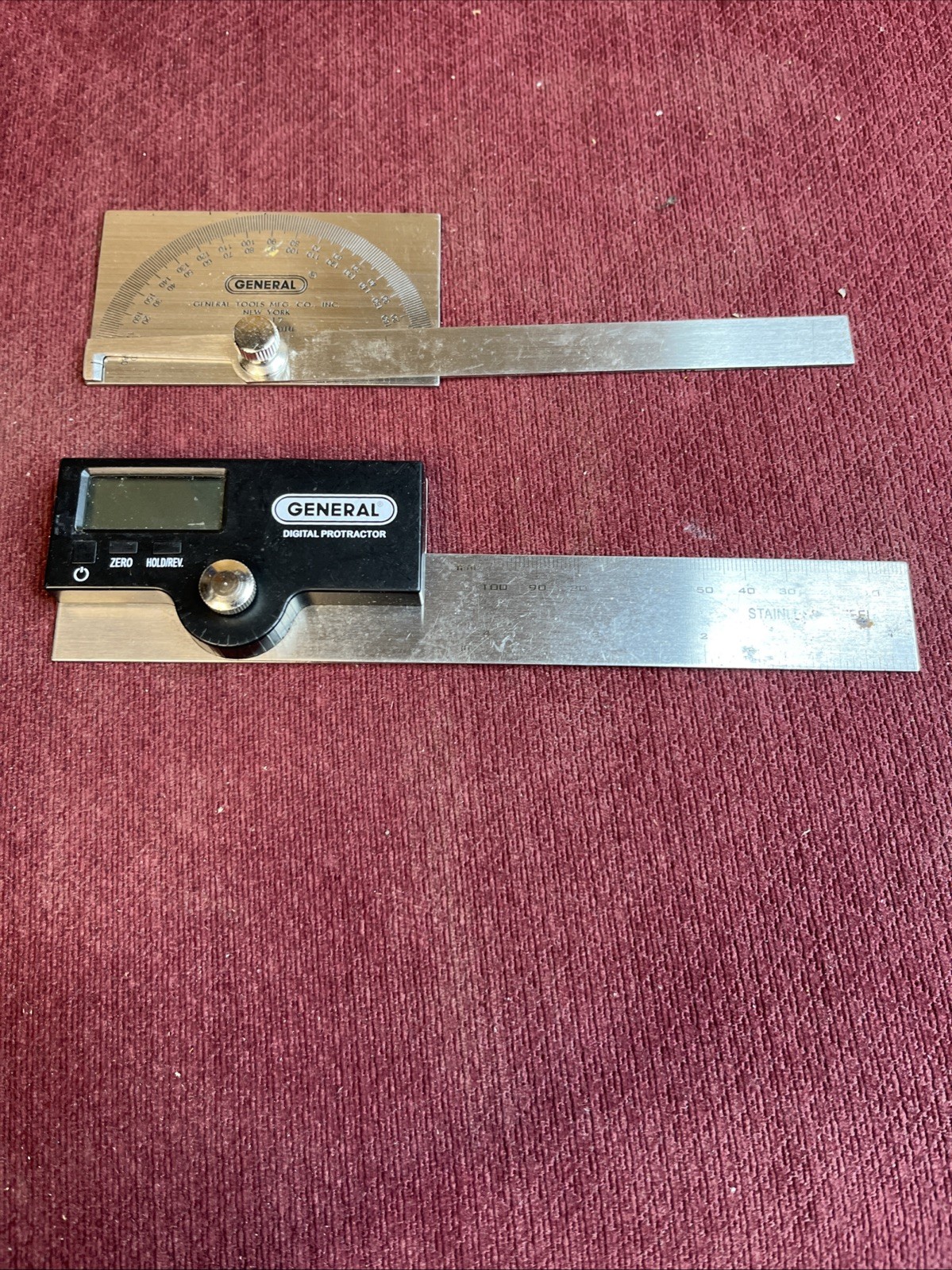 2 - General Tools PROTRACTORS  1- DIGITAL,  1-MANUAL