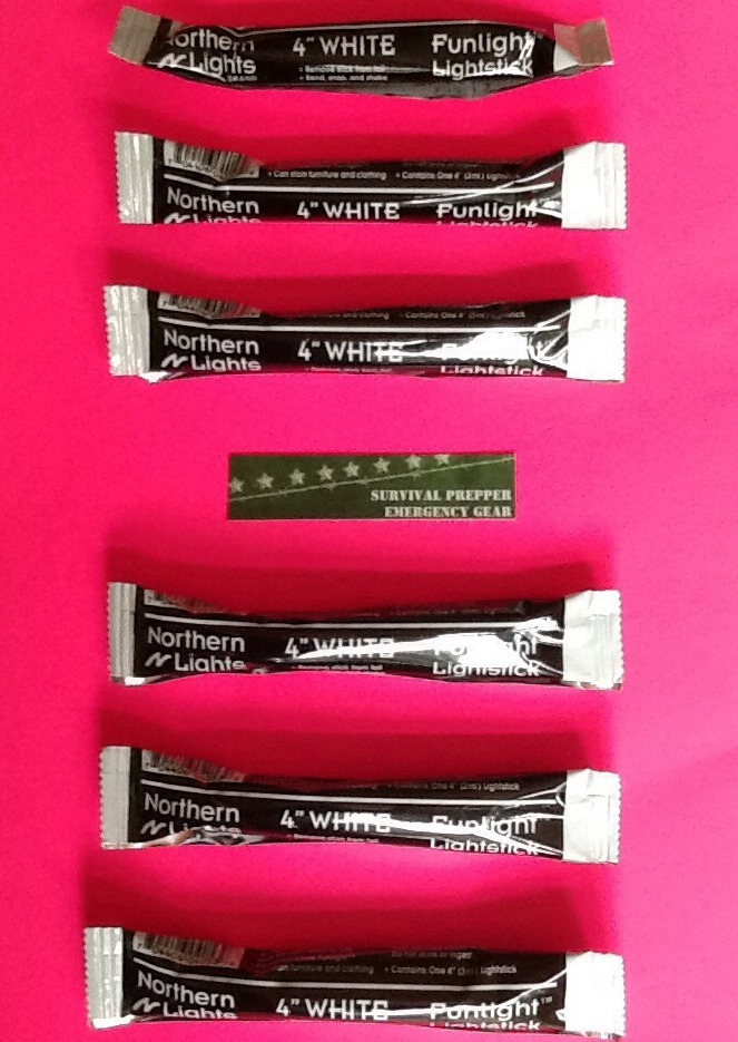 Lot Of 14 White Glow Sticks 4 Inch Prepper Survival Bug Out Bags Doomsday EMP