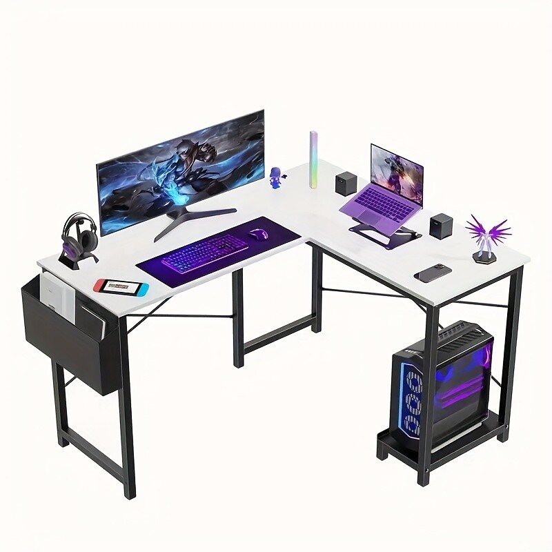 33. 81 oz Gaming Desk Home Office Desk with Shelf for Adults Writing Studying