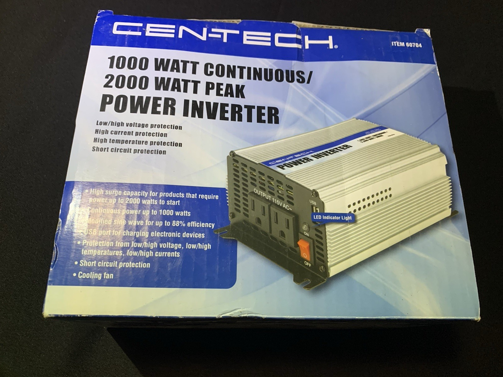 Cen-tech 1000 Watt Continuous 2000 Watt Peak Power Inverter NOB