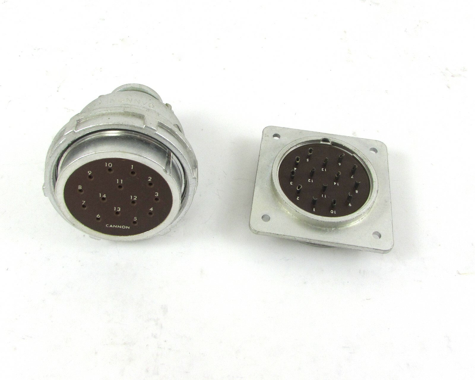 Mated Pair of Cannon LK-14-21C-1 Receptacle and LK-14-32SL Plug - 14 Position