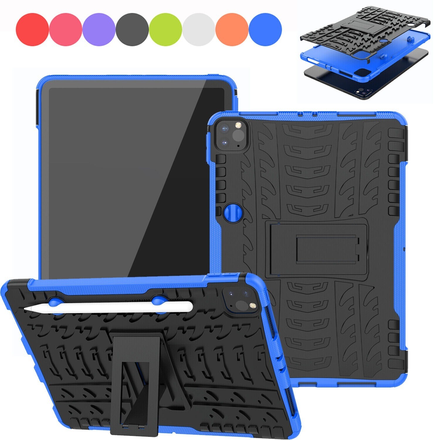 For iPad 9th 8th 7th 6th 5th Gen 10.2" Shockproof Rugged Hard Stand Case Cover