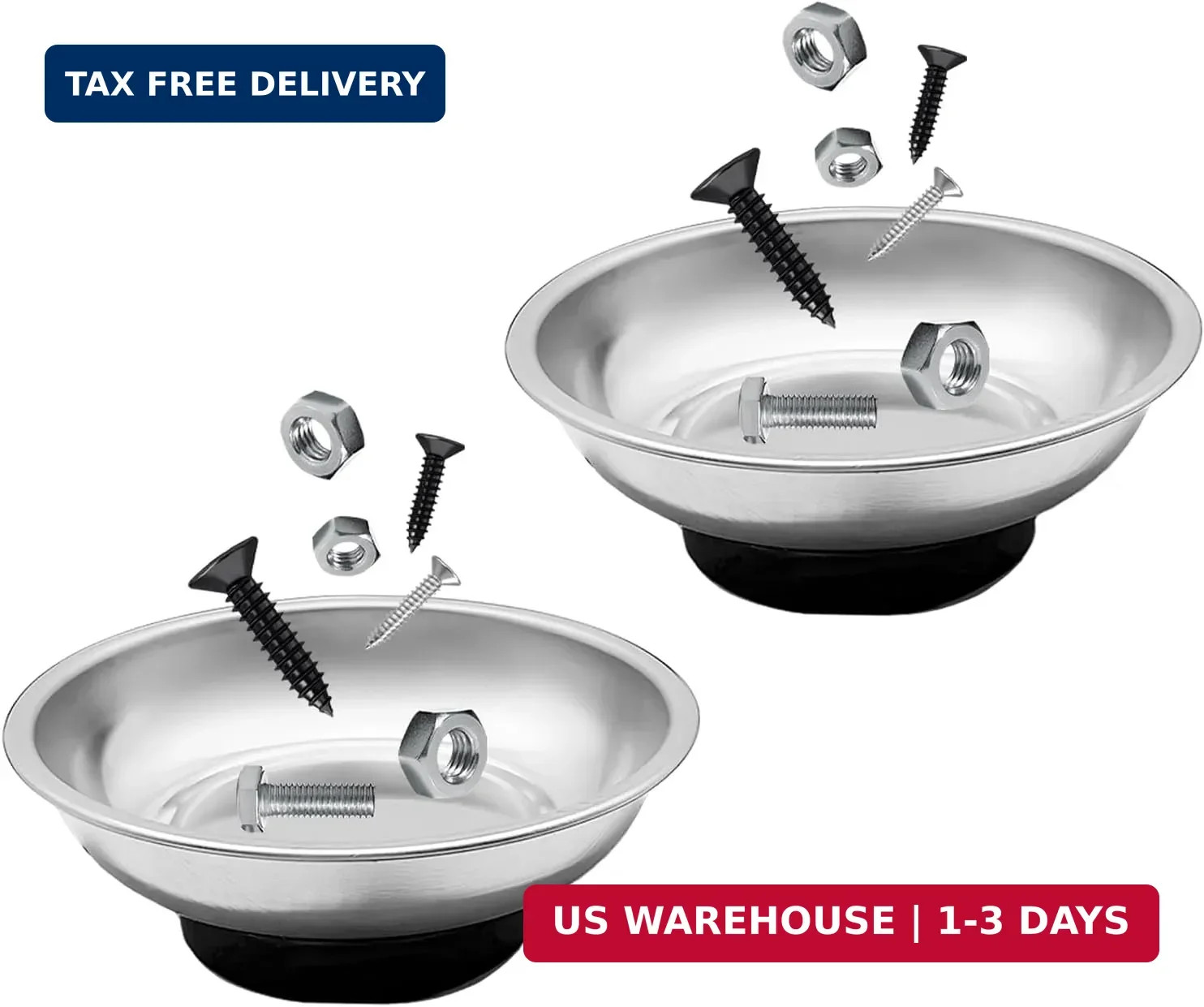 2 PCS Magnetic Tray Holders, Stainless Steel 3 Inch Round Trays Metal Parts Hold