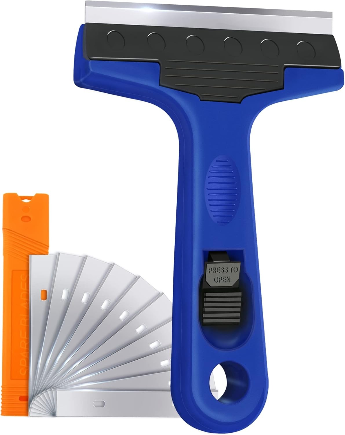 Razor Blade Scraper, 4" Scraper Tool with 10 Extra Replacement Metal Blades,...