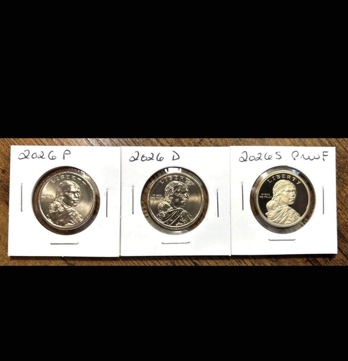 IN STOCK 2026 P D S Sacagawea Dollar Proof Native American 3 Coin Set Lot PDS