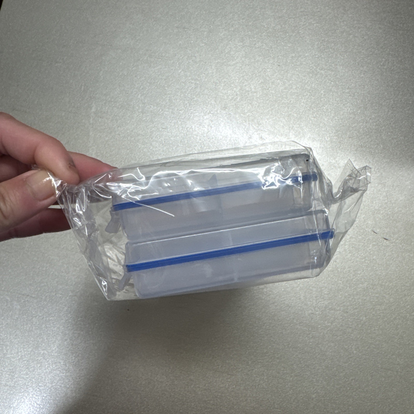 6 Pcs Clear Plastic Organizer Box Case 4 Grids Jewelry Storage Container 3.75”